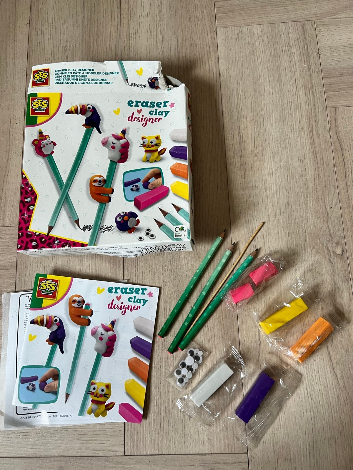 SES Creative Eraser Clay Designer Knutselset, Dieren, Meerkleurig, Ophalen of Verzenden, Zo goed als nieuw