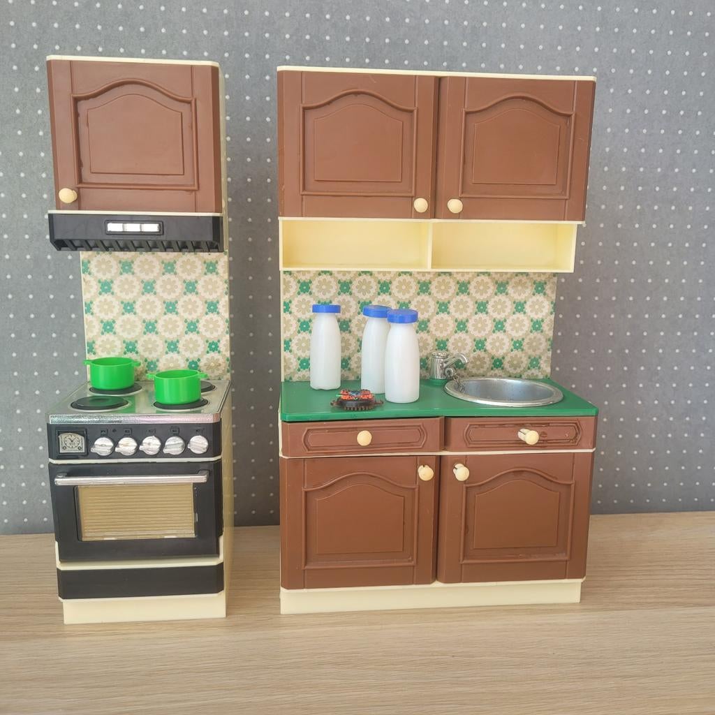 Sindy Vintage Poppenhuis Keuken - Fornuis & Spoelbak, Ophalen of Verzenden, Gebruikt, Meisje
