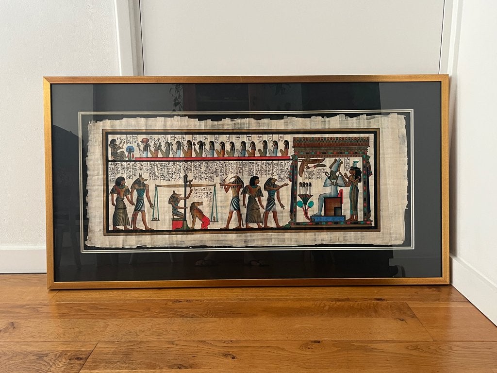 Egyptische papyrus / de "Weging van het Hart", Antiek en Kunst, Ophalen
