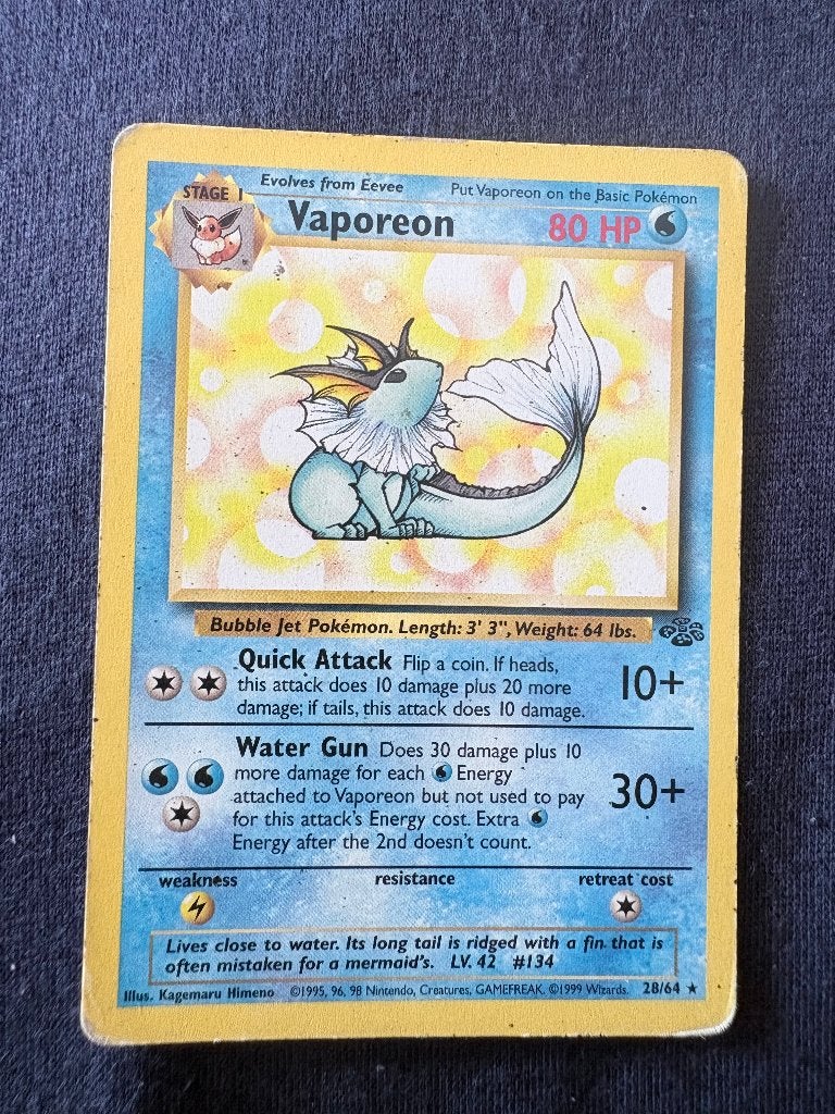 Vaporeon - Jungle 28/64 - Excellent, Ophalen of Verzenden, Nieuw