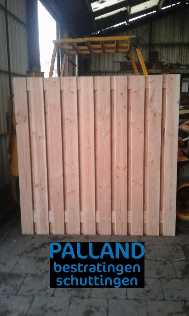 tuinscherm 21 planks douglas grenen zwart gespoten  180/180, Tuin en Terras, Schuttingen, Ophalen, 1 tot 2 meter, Minder dan 3 meter