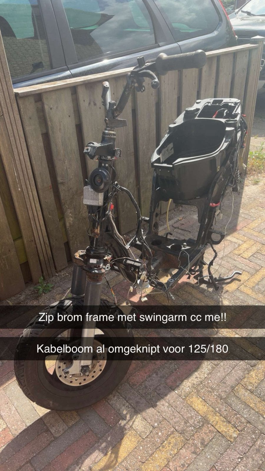Zip brom frame met swingarm, Ophalen of Verzenden, Zo goed als nieuw, Benzine, Piaggio
