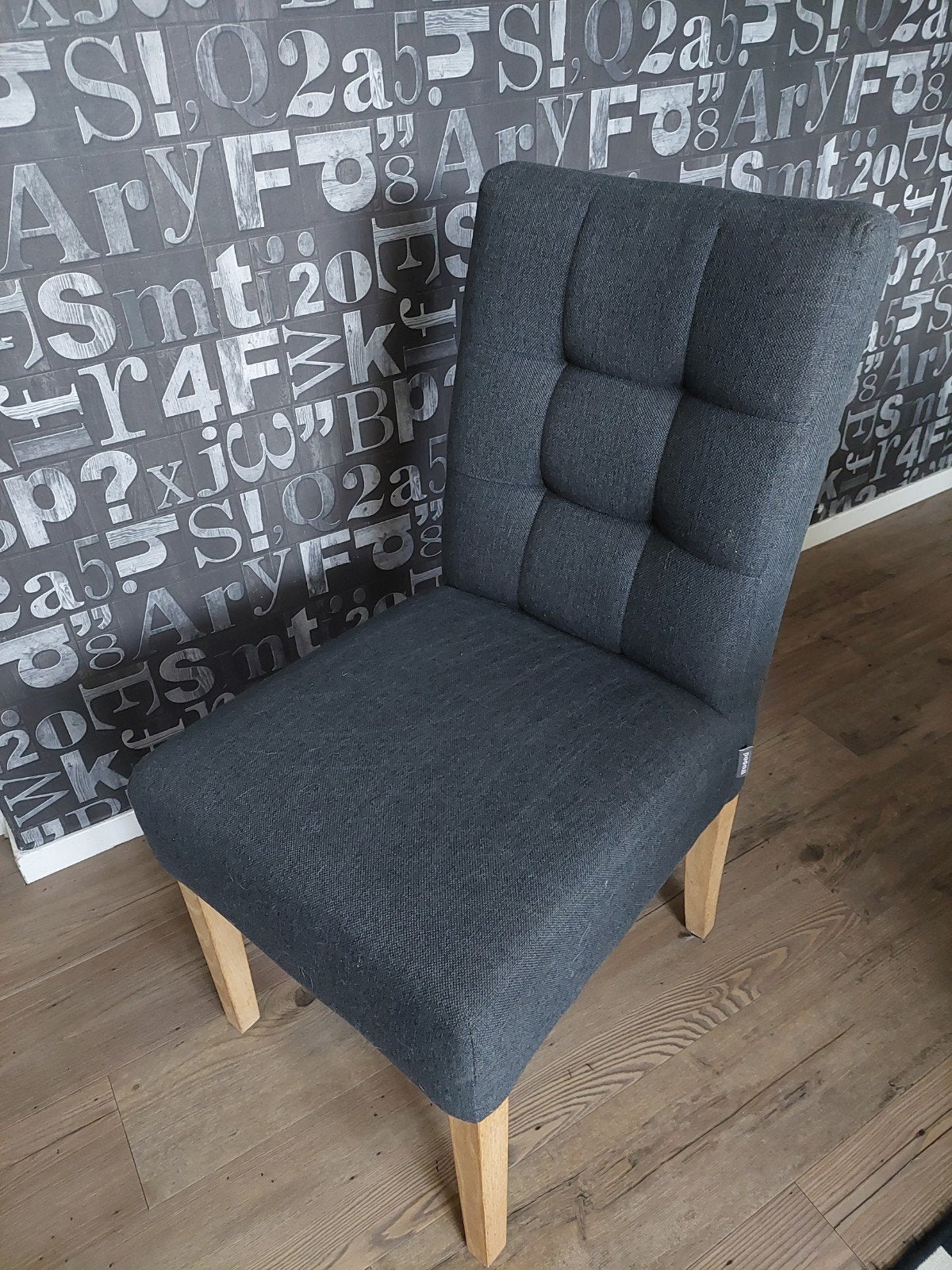 3 antraciet kleurige stoelen Woood Tijmen, Huis en Inrichting, Stoelen, Ophalen of Verzenden, Gebruikt, Grijs