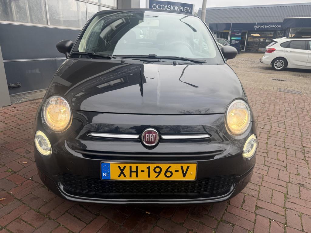 Fiat 500C 0.9 TwinAir Turbo Popstar Bj 2019 Km 53.000 Nap De, Skiluik, Gebruikt, Cabriolet, Leder en Stof