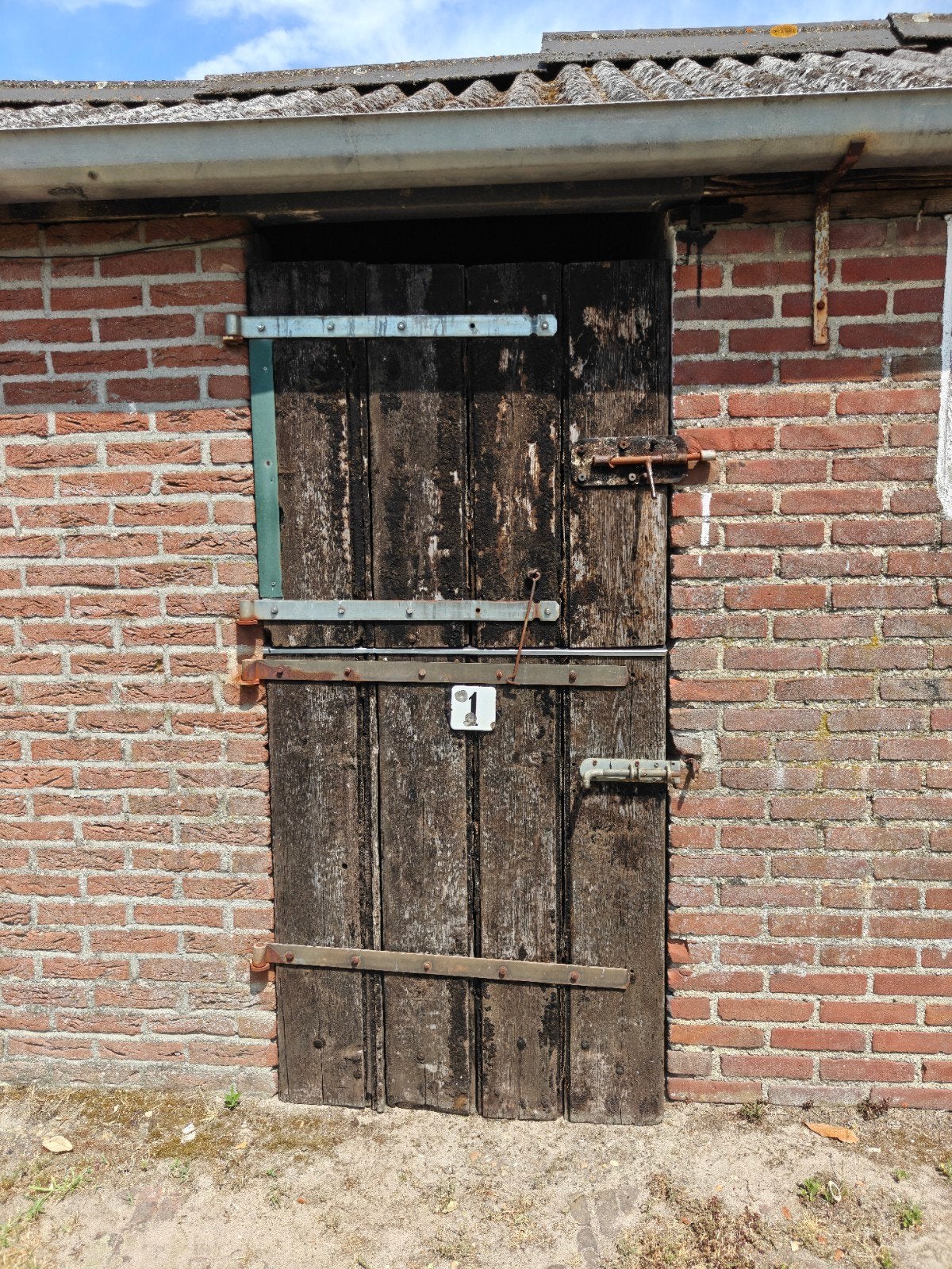 9 Robuuste houten staldeuren - Gebruikt maar functioneel, Doe-het-zelf en Verbouw, Ophalen, Gebruikt, 80 tot 100 cm, Overige typen