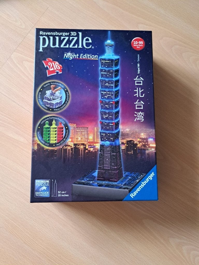 3D puzzel Ravensburger Taipei 101-Taiwan, Hobby en Vrije tijd, Denksport en Puzzels, Ophalen of Verzenden, Minder dan 500 stukjes