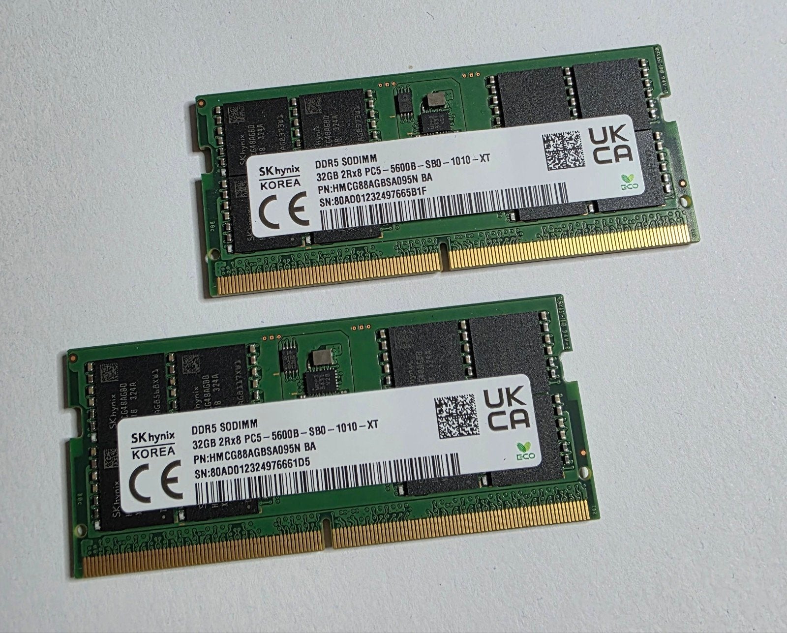 SK Hynix 64GB (2x 32GB) DDR5 SO-DIMM 5600MHz Laptop Geheugen, Computers en Software, RAM geheugen, Ophalen, Zo goed als nieuw