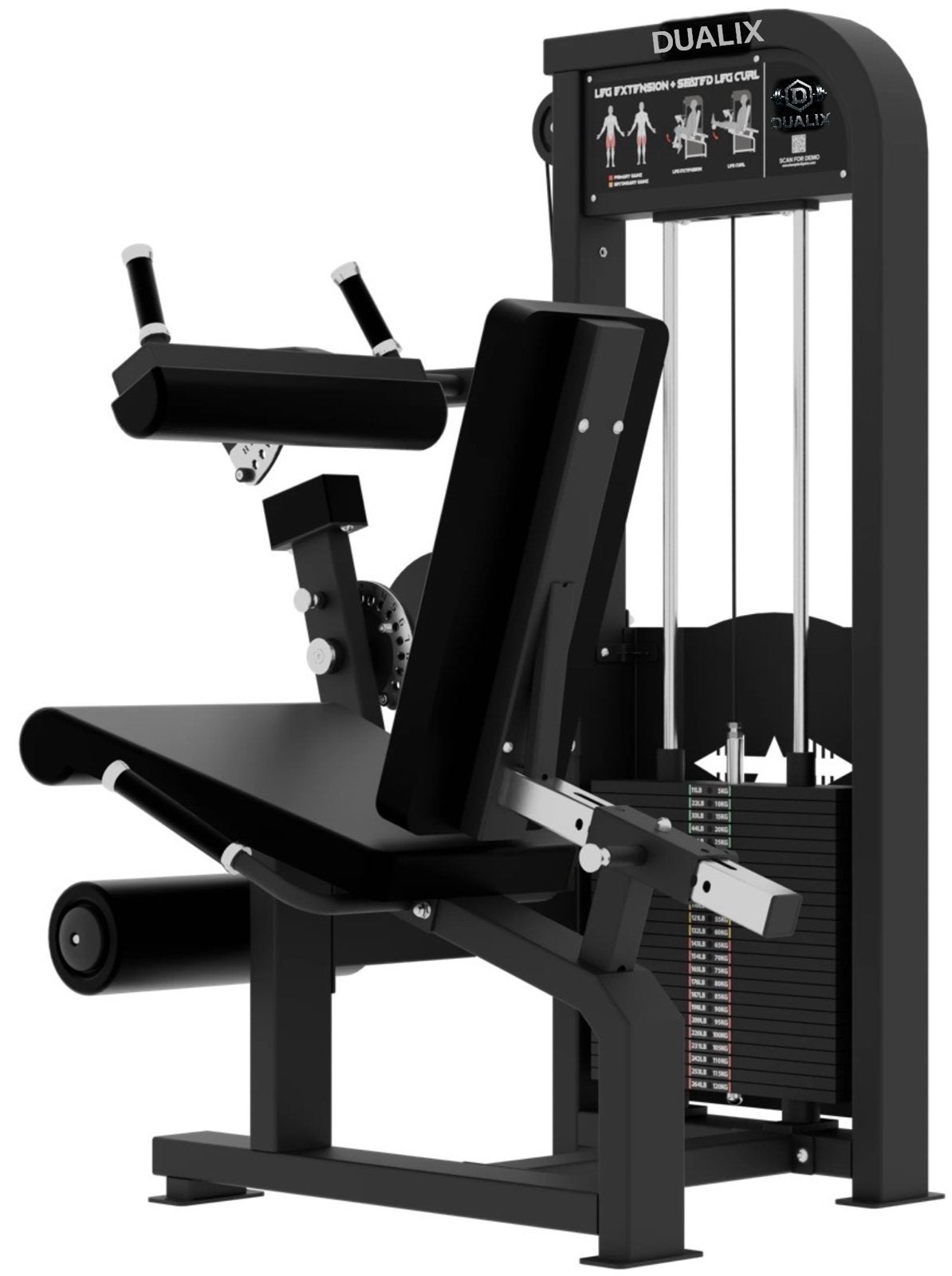 Dualix Titan Dual Leg Extension en Leg Curl 120kg Stack, Ophalen of Verzenden, Nieuw