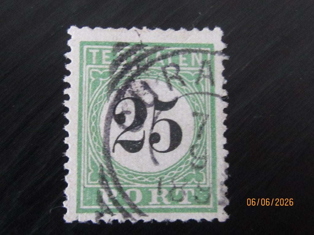 Nico Curacao Port 7 type 2 gestempeld + certificaat 1889, Postzegels en Munten, Ophalen of Verzenden, Gestempeld