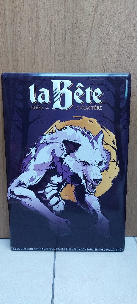 Zeldzaam reclamebord la Bête bier (nieuw, in originele verpa, Ophalen of Verzenden, Nieuw, Reclamebord, Plaat of Schild, Overige merken