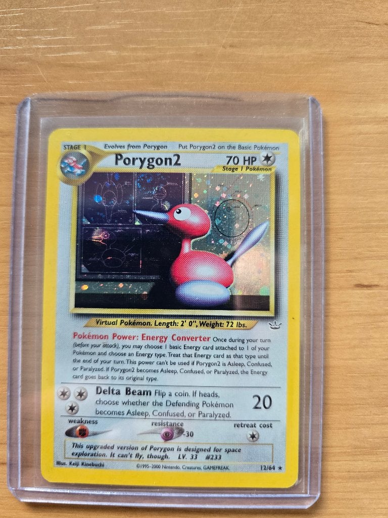 Pokémon Porygon2 Holo Neo Revelation 12, Ophalen of Verzenden, Zo goed als nieuw, Losse kaart, Foil