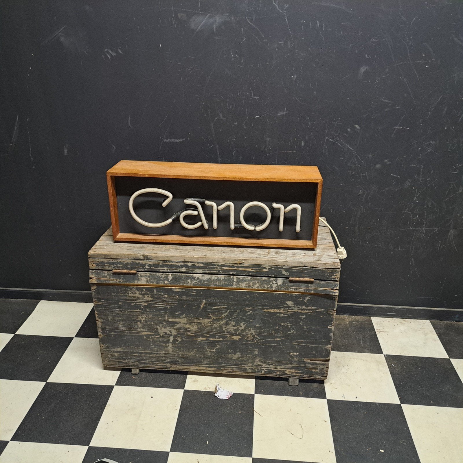 Canon  Neon sign Vintage, Verzamelen, Ophalen, Gebruikt, Lichtbak of (neon) lamp