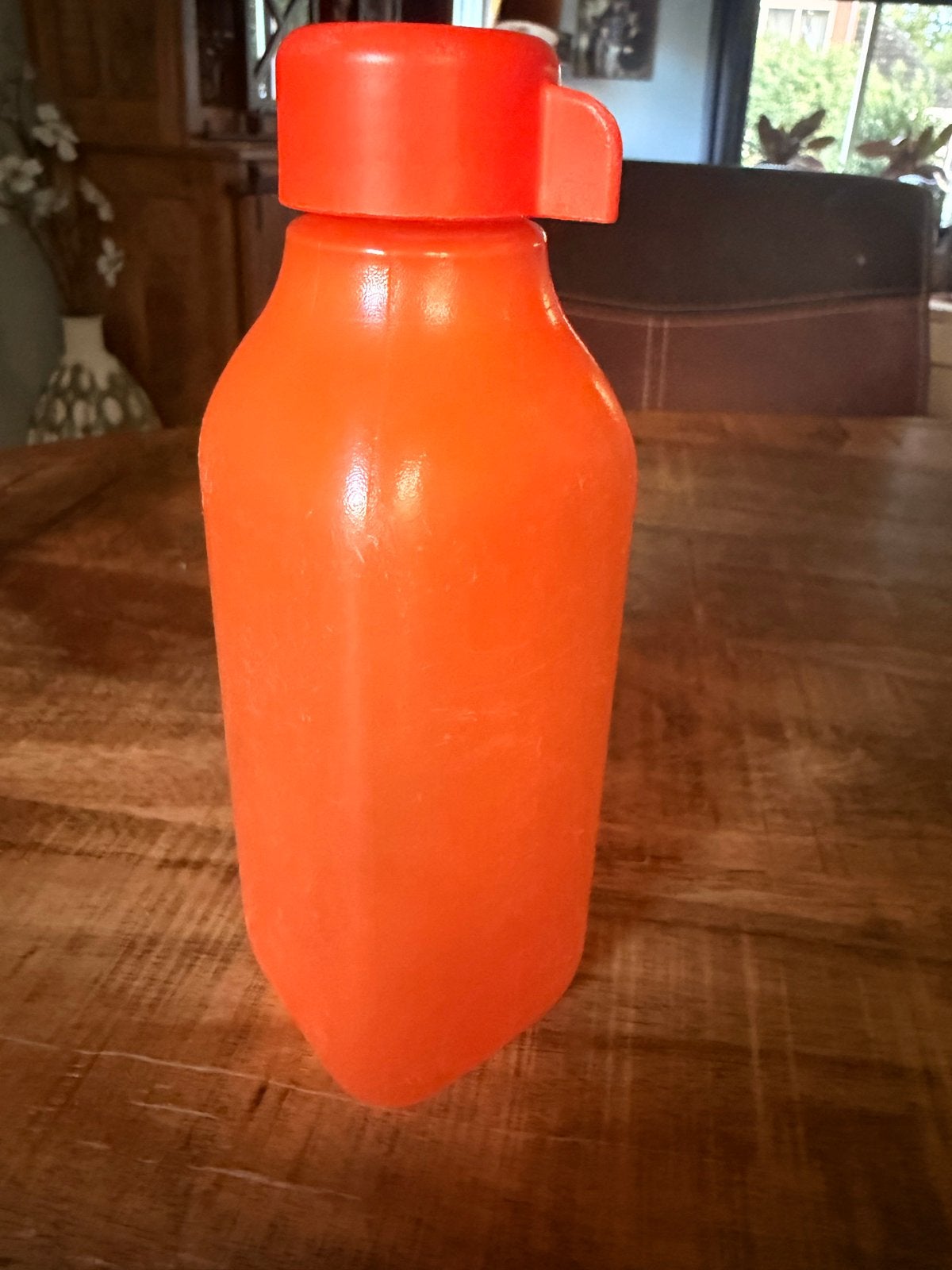 Vintage Oranje Tupperware Drinkfles met Dop, Gebruikt, Oranje, Ophalen of Verzenden, Drinkfles