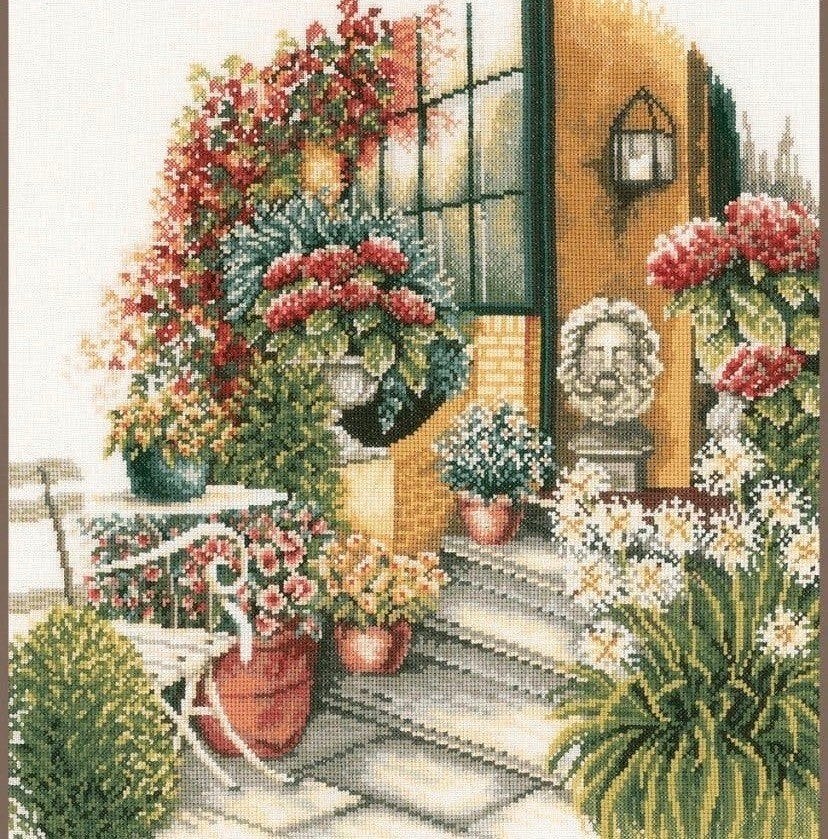 BORDUURPAKKET LANARTE  34790 TERRACE IN AUTUMN BLOOM, Verzenden, Nieuw, Handborduren, Borduurpakket