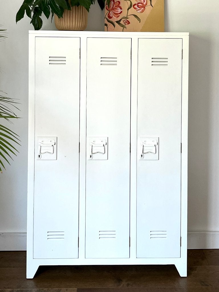 Stevige Houten Lockerkast 3-deurs, Huis en Inrichting, Kasten | Lockerkasten, Ophalen, Gebruikt
