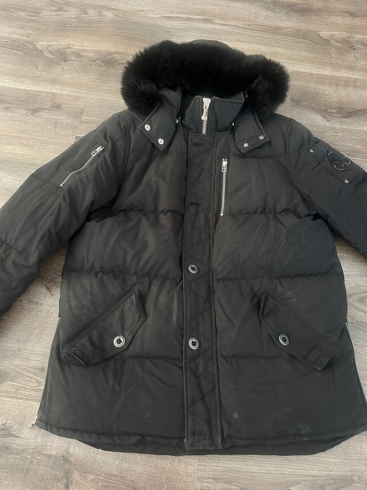 Moose Knuckles winterjas XL (valt als M/L) - In goede staat, Ophalen, Gedragen, Maat 52/54 (L), Zwart
