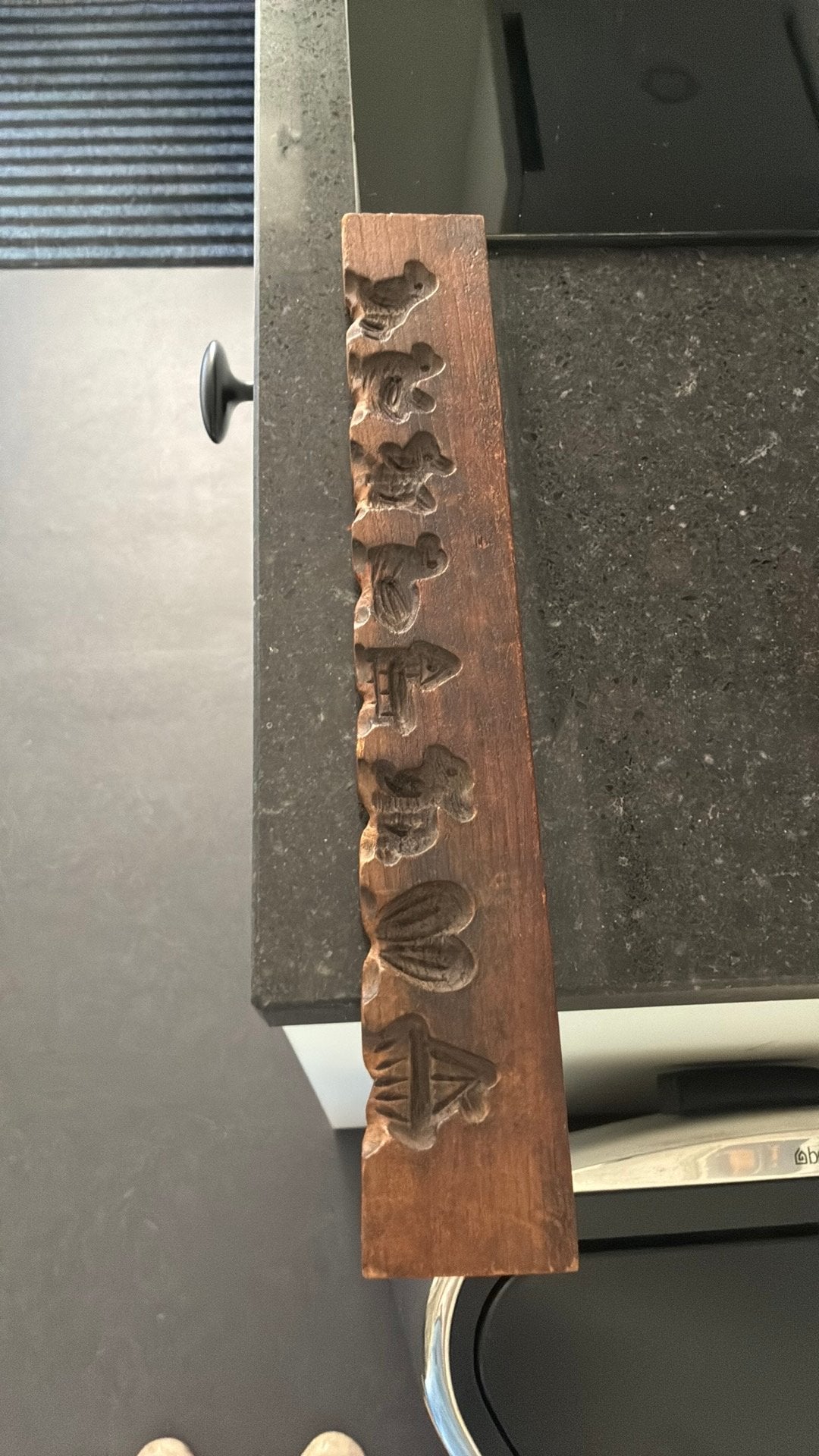 Oude plank om suikerbeestjes te gieten, Antiek en Kunst, Curiosa en Brocante, Ophalen of Verzenden