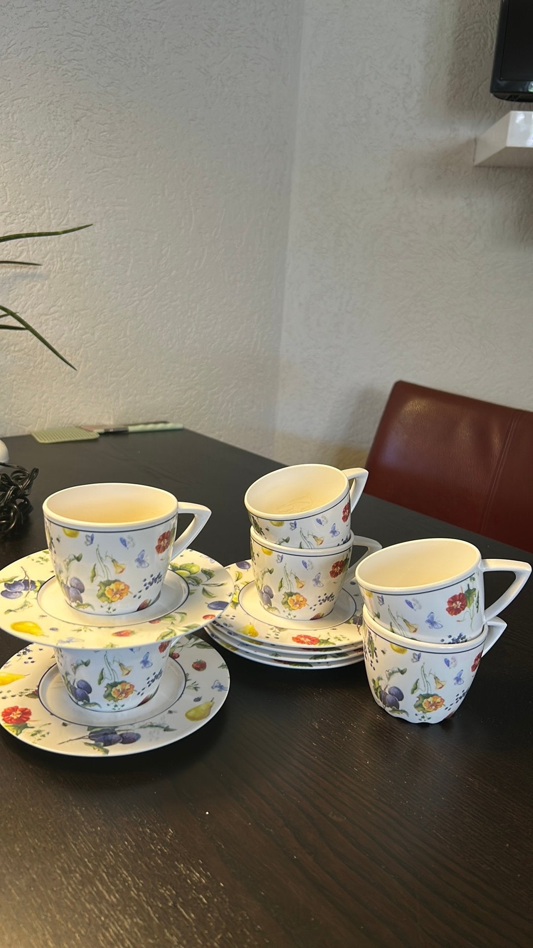 Janneke brinkman mepal kopjes met schotels 6X, Ophalen of Verzenden, Gebruikt