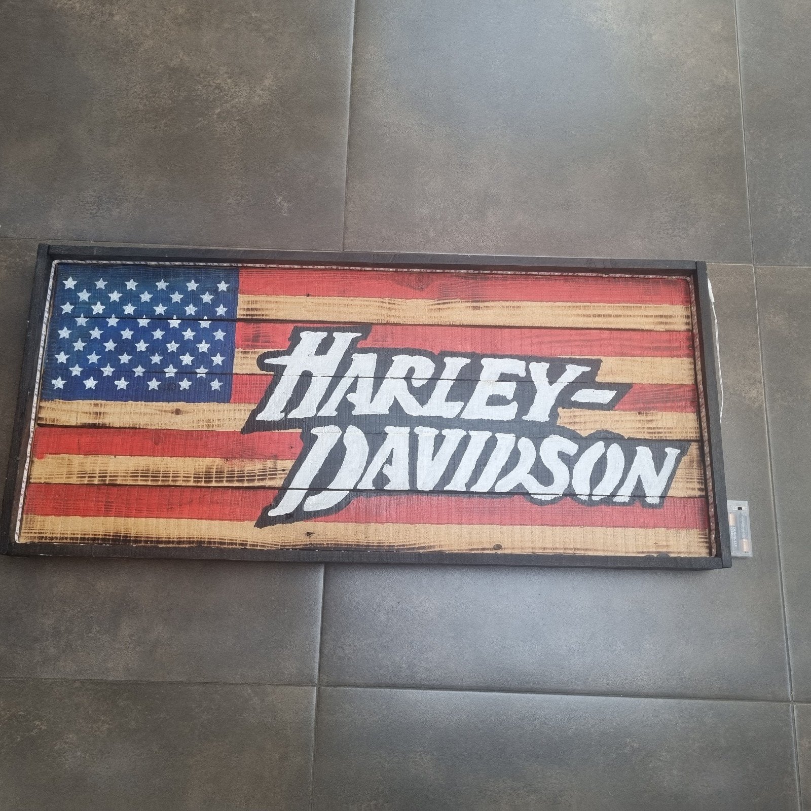 Harley-Davidson USA Vlag LED Verlichting Decoratie, Huis en Inrichting, Woonaccessoires | Overige, Ophalen, Meerkleurig, Zo goed als nieuw