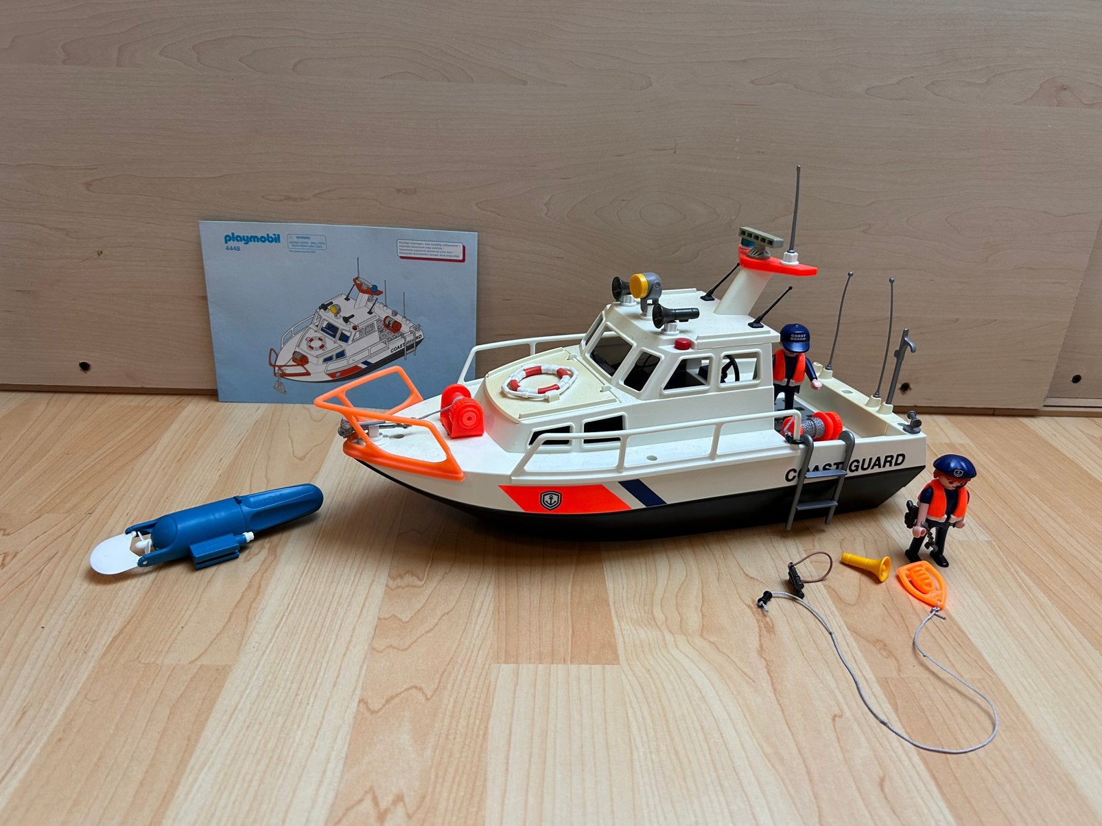 Coast guard Playmobil 4448 kustwacht boot die zelf kan varen, Kinderen en Baby's, Speelgoed | Playmobil, Ophalen, Gebruikt, Complete set