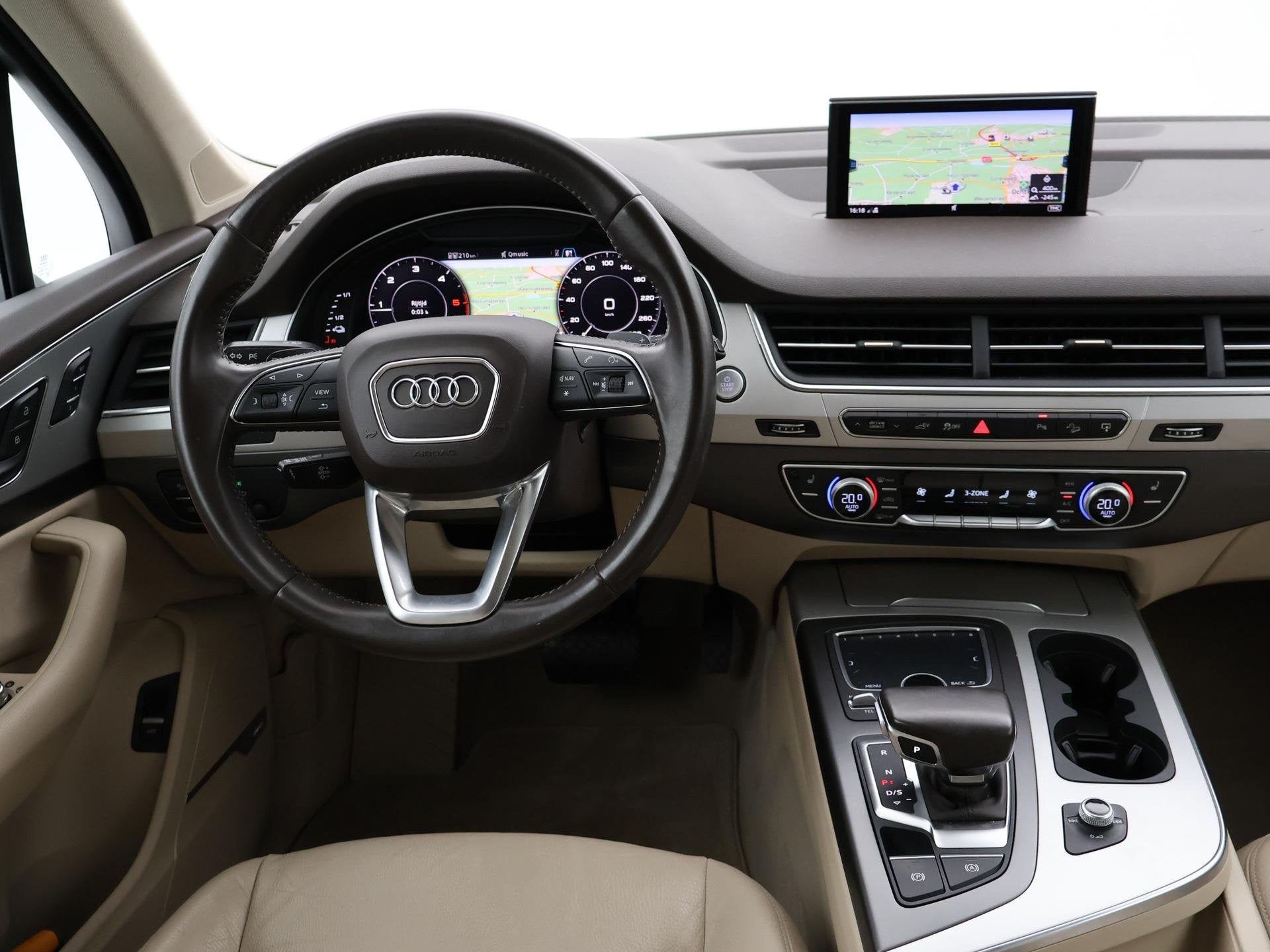 Audi Q7 3.0 TDI V6 E-TRON 374 PK HYBRID + LUCHTVERING | 21 I, Auto's, Automaat, Gebruikt, Blauw, 2420 kg