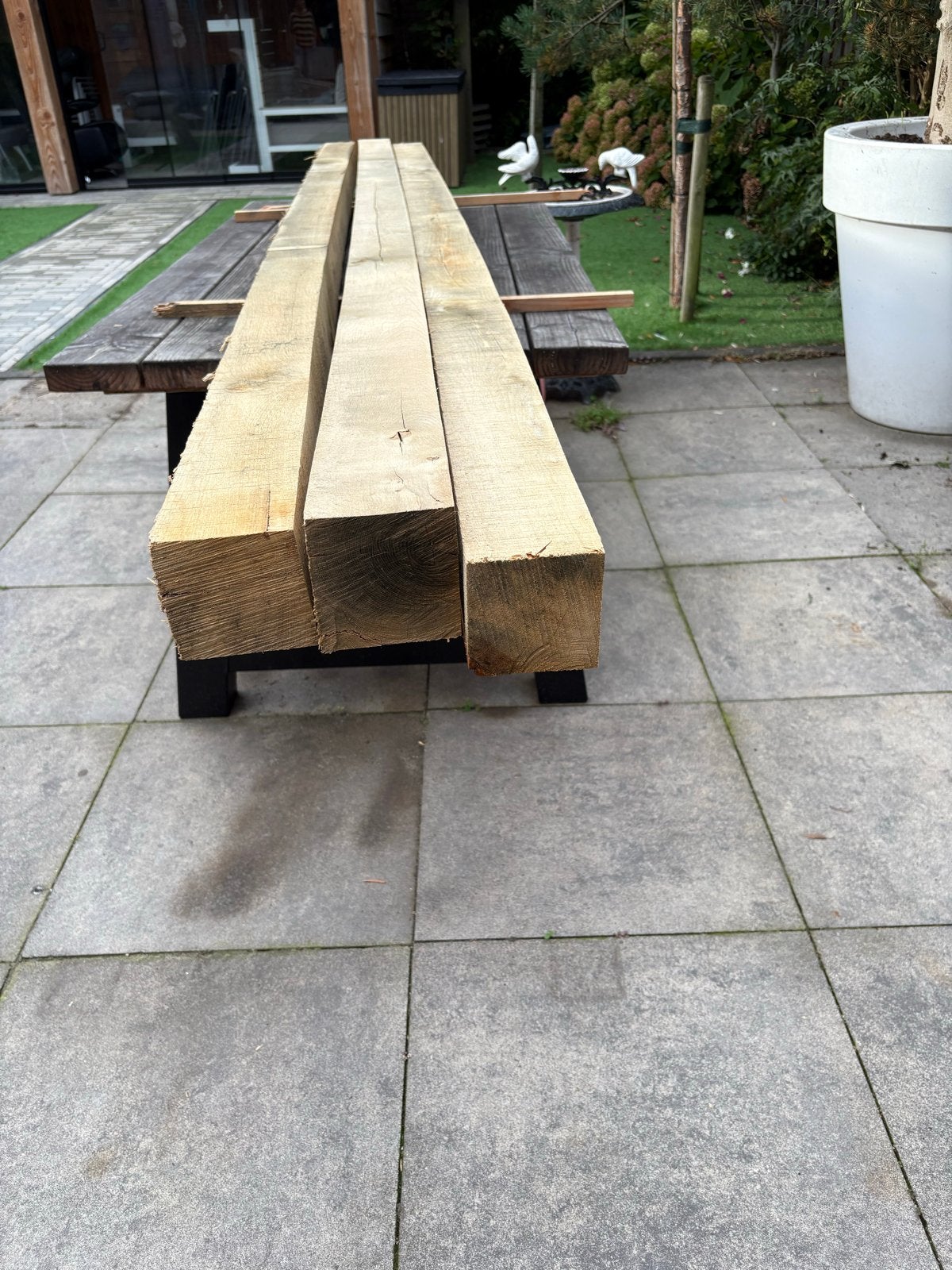 Ruwe eiken balken 100x100 mm - 3 meter lang, Ophalen, Eiken, Nieuw, Balk