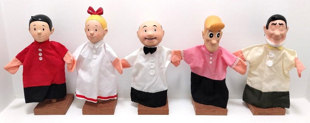 5 Poppenkastpoppen van Suske & Wiske, Verzamelen, Ophalen of Verzenden, Suske en Wiske, Zo goed als nieuw, Beeldje of Figuurtje