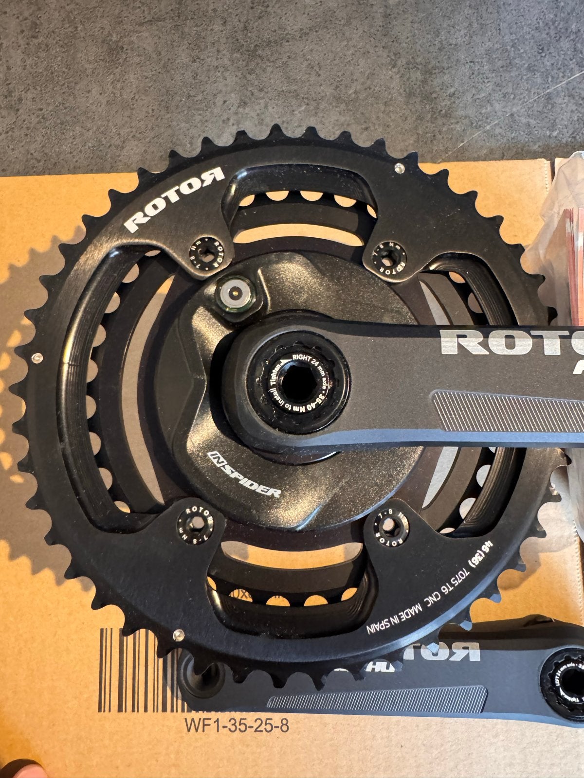 Rotor Aldhu 24 46/36 172,5 Crankstel met INspider Powermeter, Crankstel of Pedalen, Nieuw, Ophalen of Verzenden, Aluminium