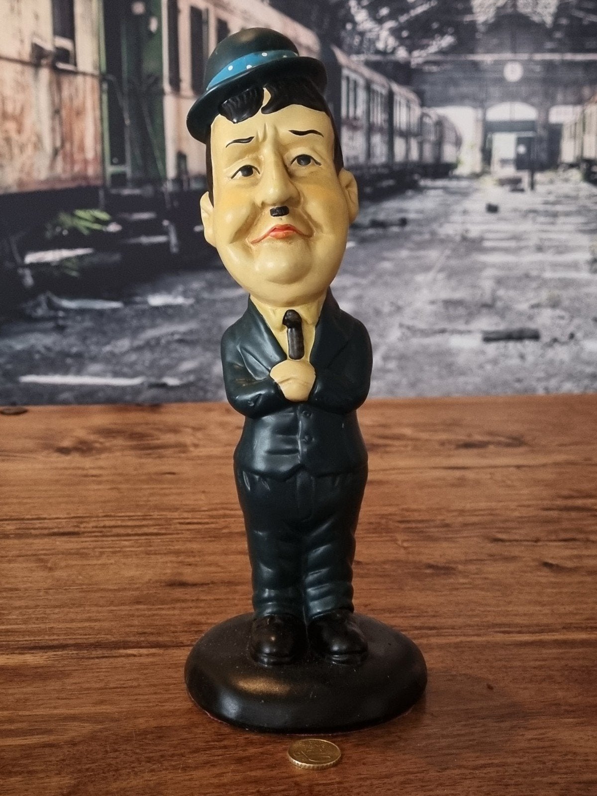 Vintage Oliver Hardy beeldje - Stan Laurel, Ophalen of Verzenden, Zo goed als nieuw, Mens
