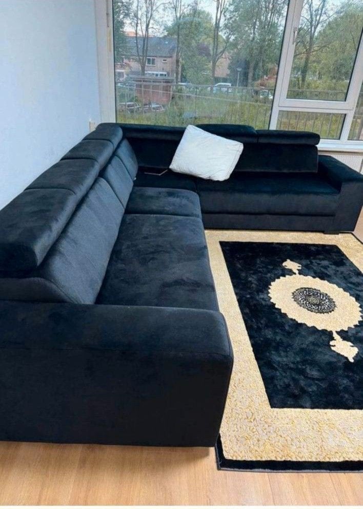 Luxe L-vormige bank – fluwelen stof, modern design, Verzenden, Nieuw, Vierpersoons of meer, Stof