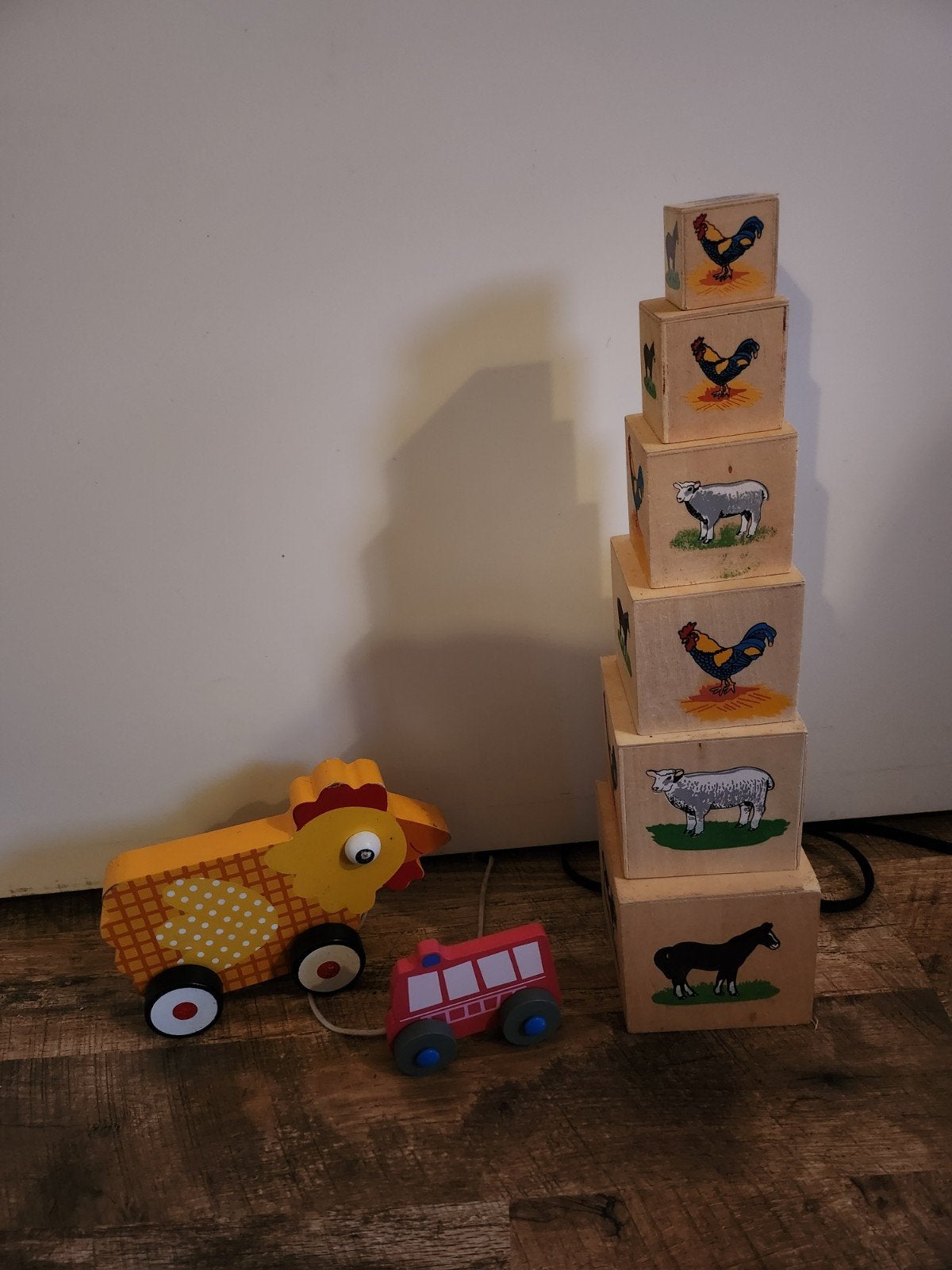 houten speelgoed, Ophalen
