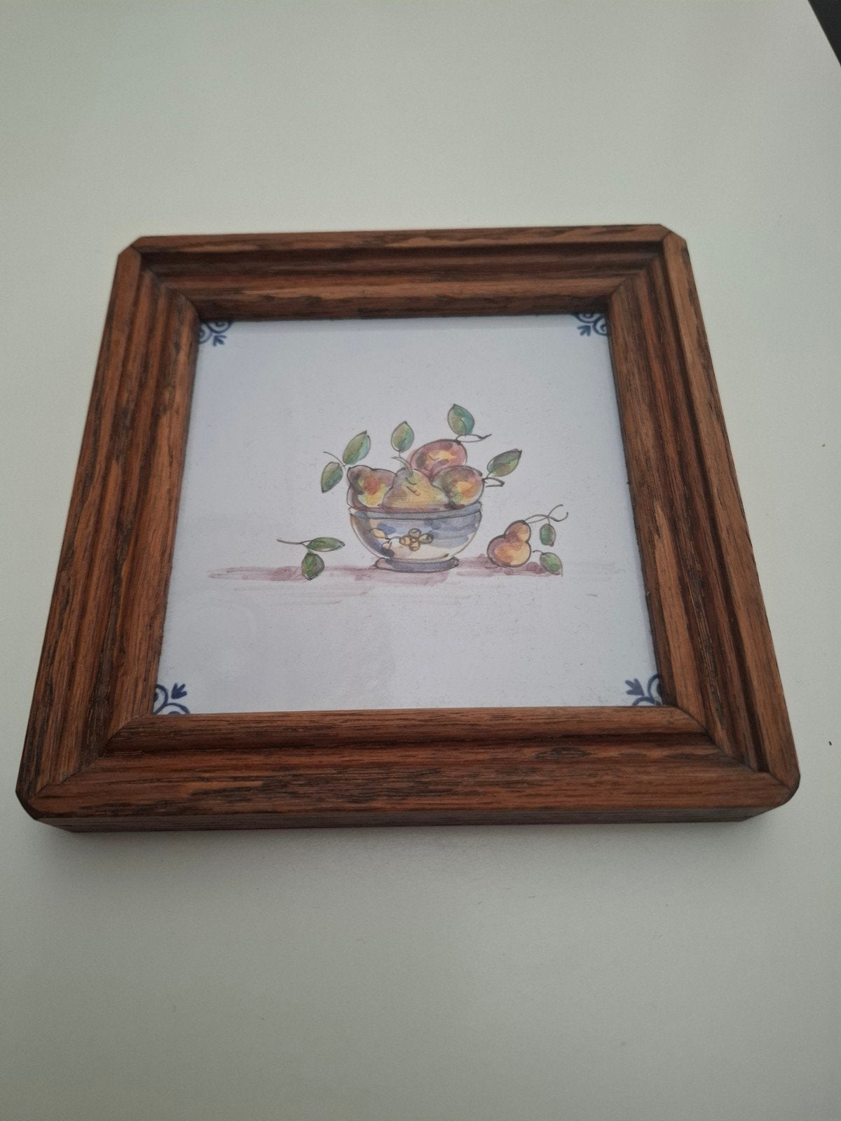 Ingelijste tegel met fruitmotief - Handwerk Westraven, Ophalen of Verzenden