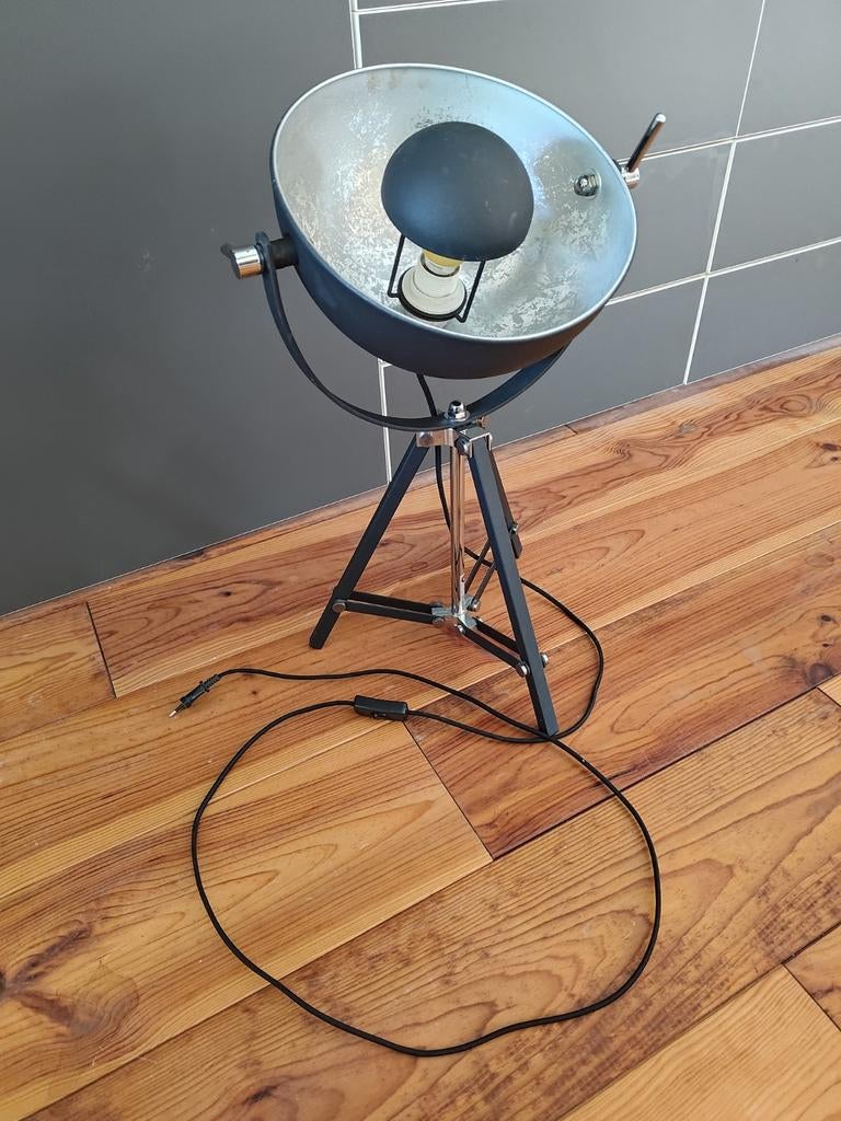 Vloerlamp industrieel, Gebruikt, Ophalen of Verzenden, Minder dan 100 cm, Metaal