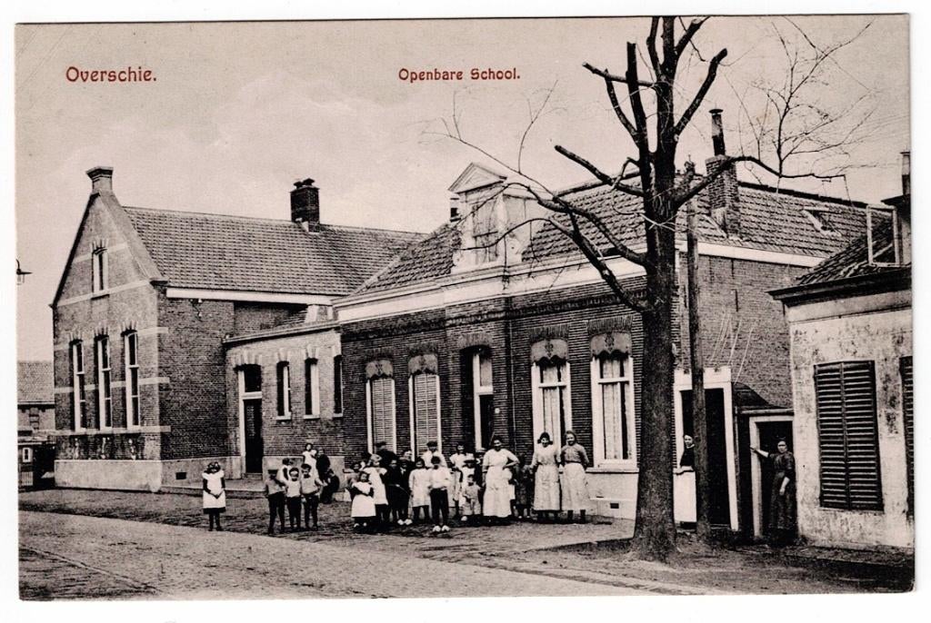 Overschie 1910. Openbare School., Ophalen of Verzenden, Voor 1920, Ongelopen, Zuid-Holland