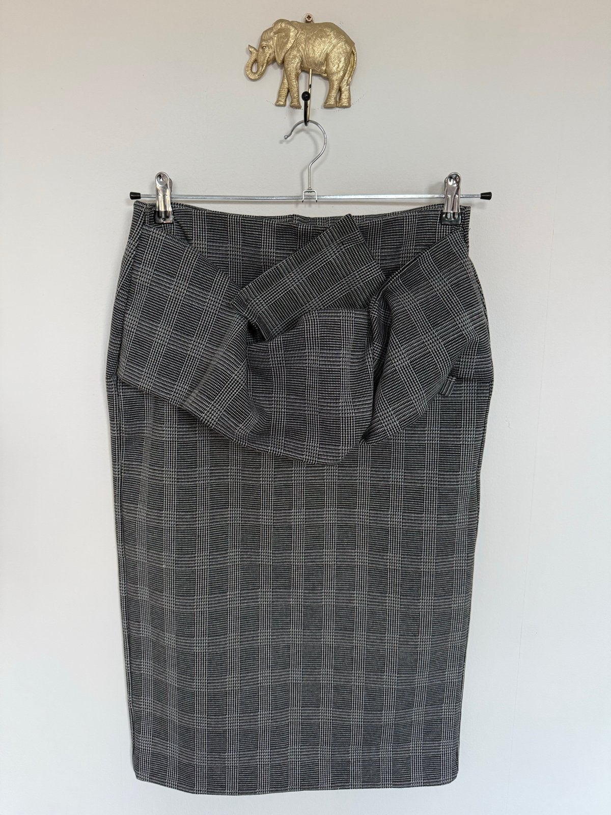 H&M Geruite Kokerrok Maat M - Zo goed als nieuw, Kleding | Dames, Maat 38/40 (M), Ophalen of Verzenden, Zo goed als nieuw, Grijs