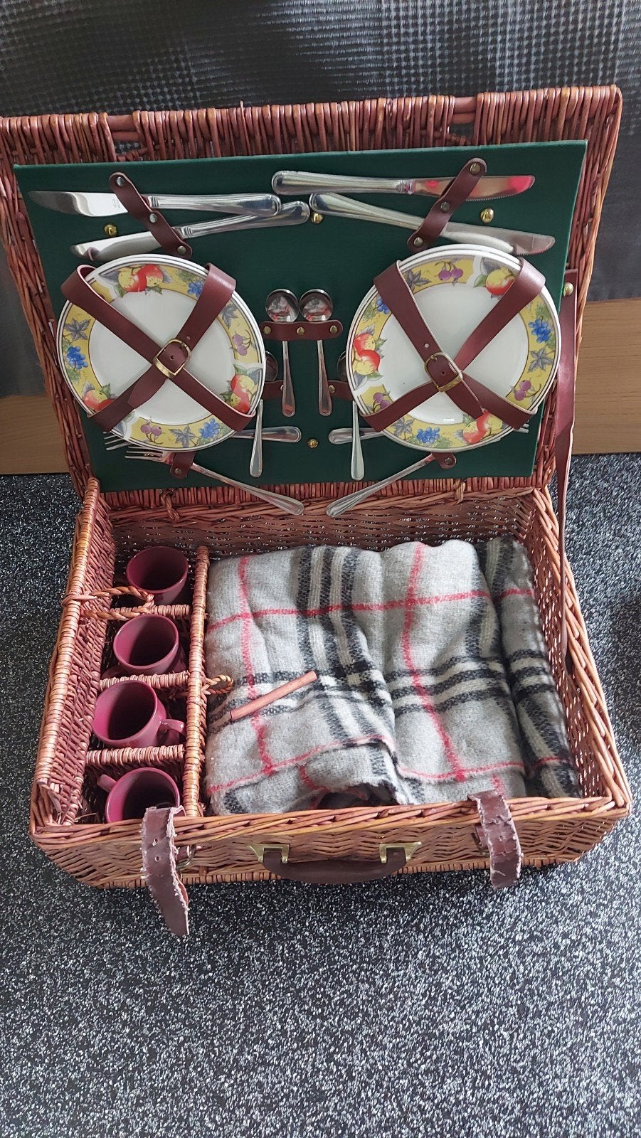 Luxe picknickmand met servies en deken, Ophalen of Verzenden, Nieuw