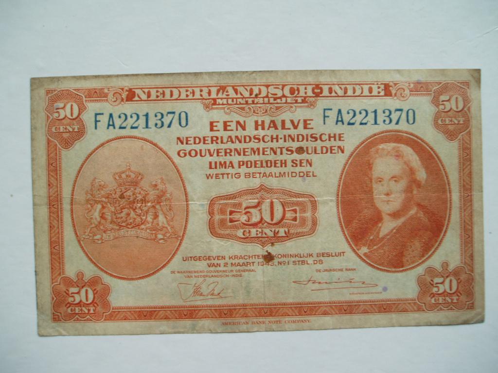 907. Nederlands Indië, 50 cents 1943 Koningin Wilhelmina., Verzenden, Zuidoost-Azië, Los biljet