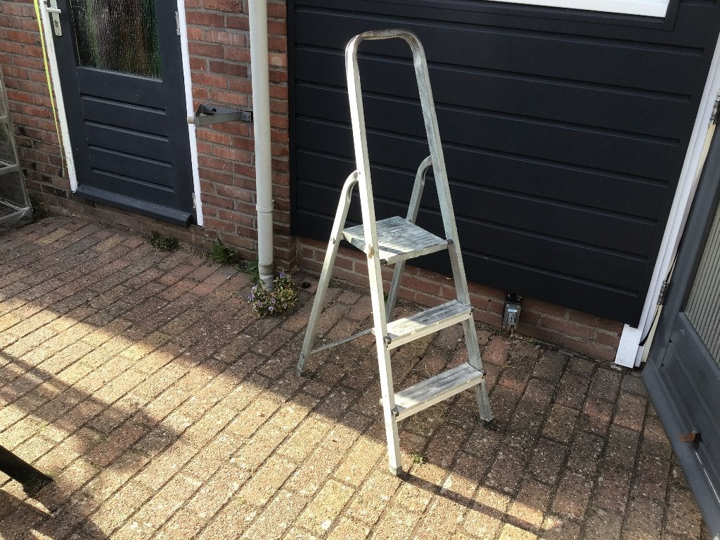 Huishoudtrap / keukentrap aluminium, Ophalen, Gebruikt, Trap, Opvouwbaar of Inschuifbaar
