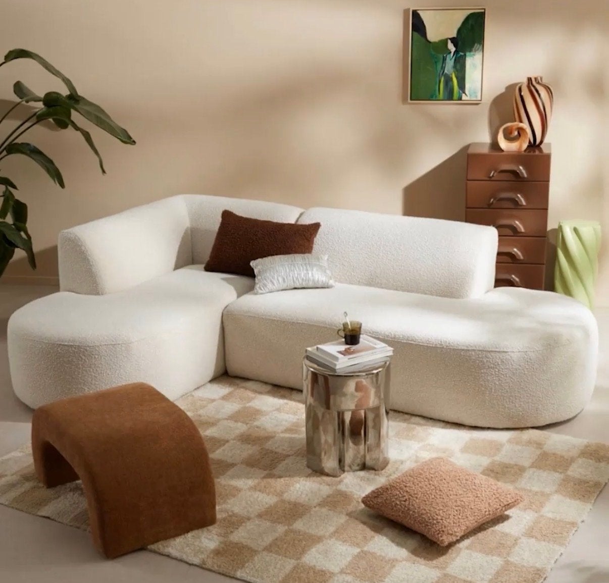 Hoekbank Nous Living Arles, Ophalen, 250 tot 300 cm, Gebruikt, Hoekbank