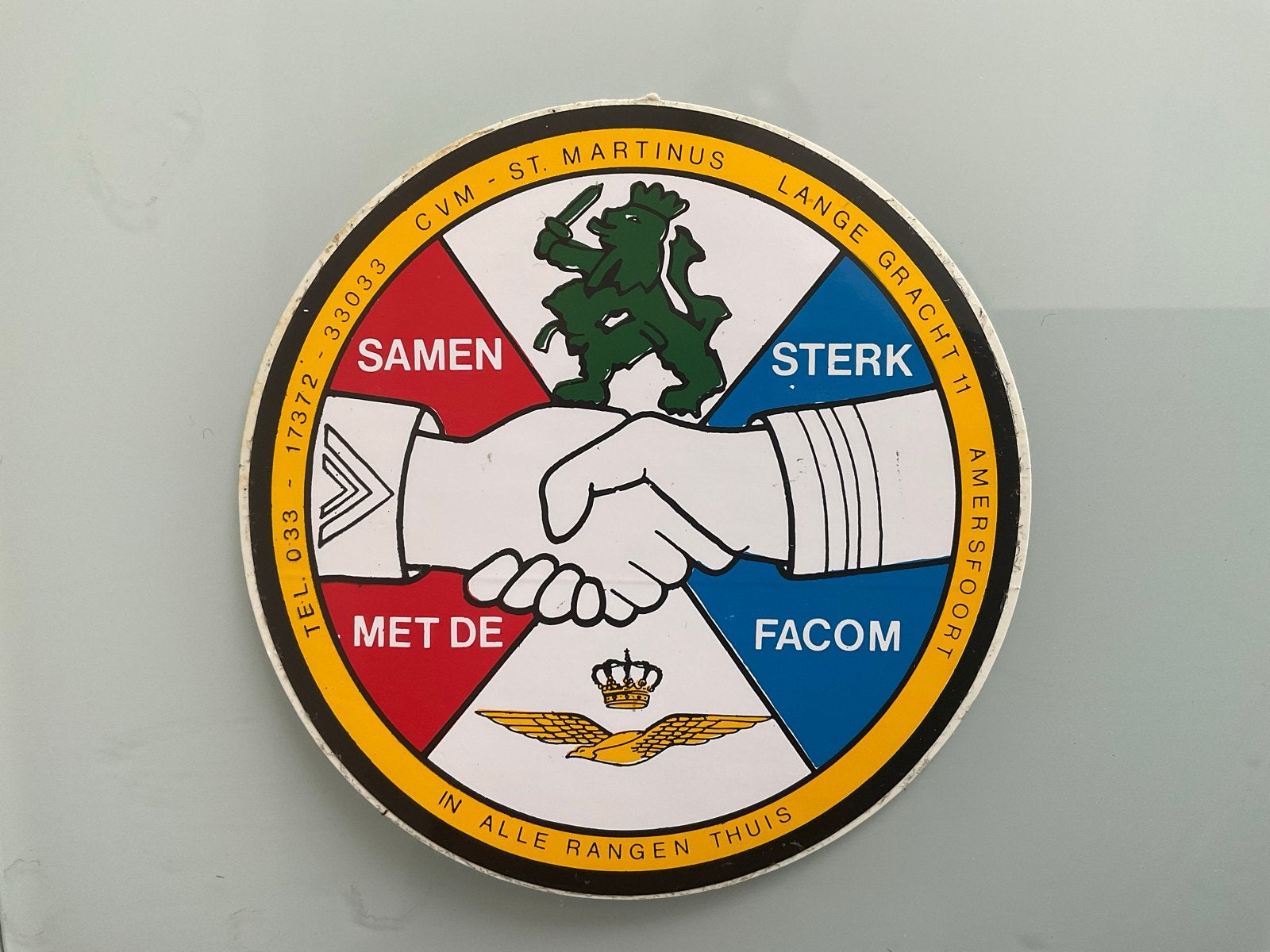 Vintage CVM - St. Martinus / FACOM Sticker Amersfoort, Verzamelen, Verzenden, Gebruikt