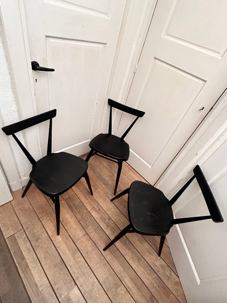 3 vintage stapelbare spijlenstoelen - B.S. 1960/Kitemark, Ophalen, Gebruikt, Brits/UK/Engeland Mid-Century-Modern en Scandinavisch