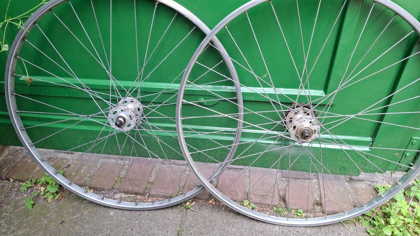 Hoge flens retro racefiets wielen. 5vit, Fietsen en Brommers, Fietsonderdelen, Gebruikt, Aluminium, Shimano, Racefiets