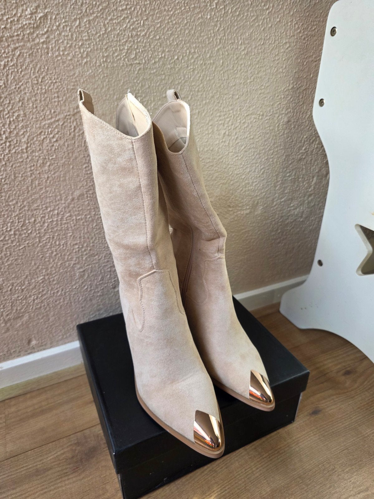 Beige western/cowboylaarzen, Ophalen, Nieuw, Beige, Hoge laarzen