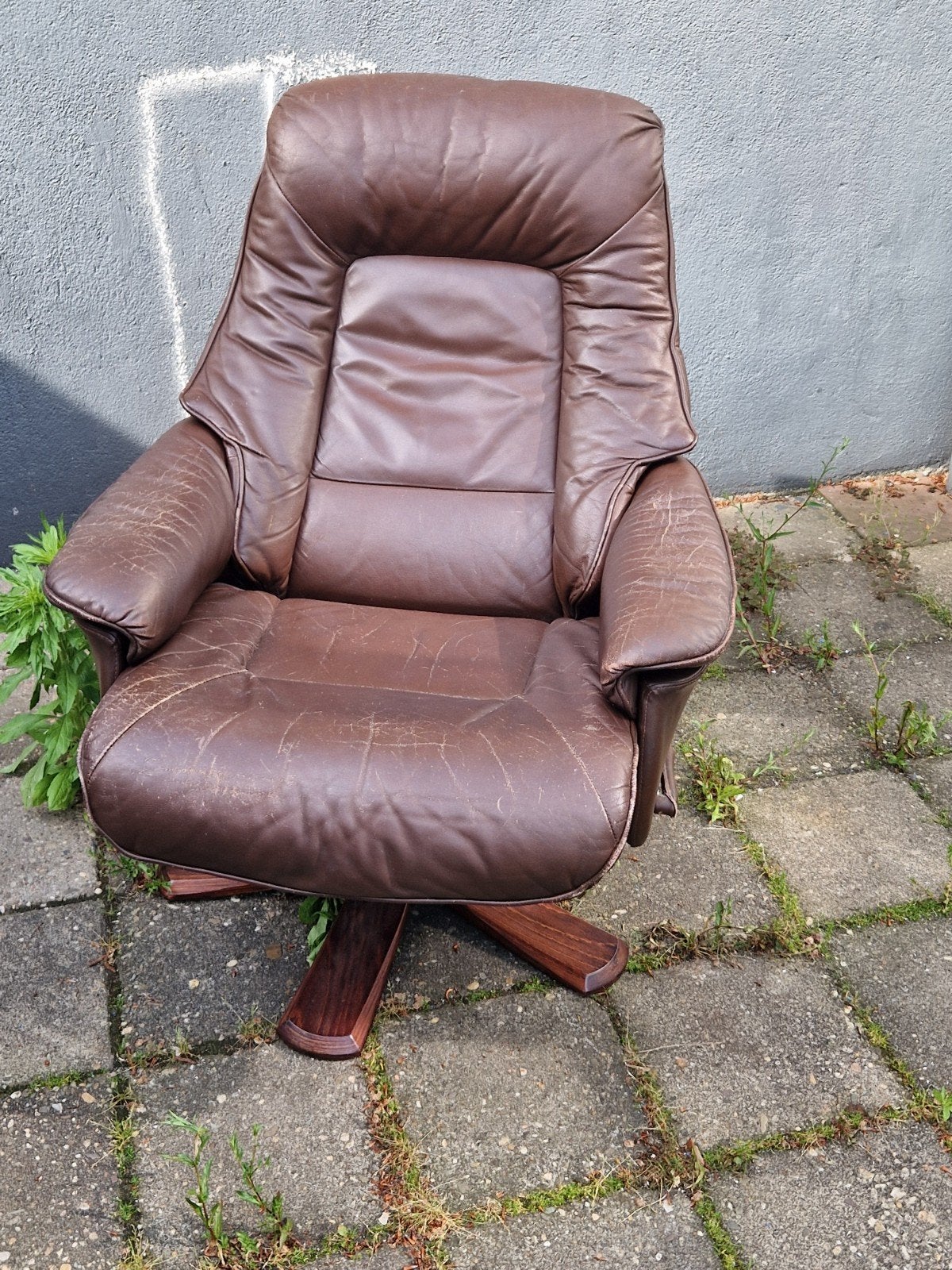 Soderbergs Zweedse leren  vintage draaistoel., Ophalen of Verzenden, Zo goed als nieuw, Leer, 50 tot 75 cm