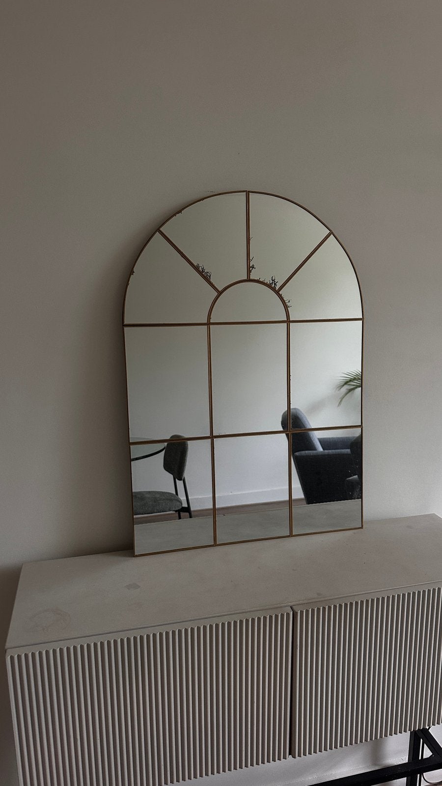 Half ronde schouw spiegel, Huis en Inrichting, Ophalen, Minder dan 50 cm, Rond, Zo goed als nieuw