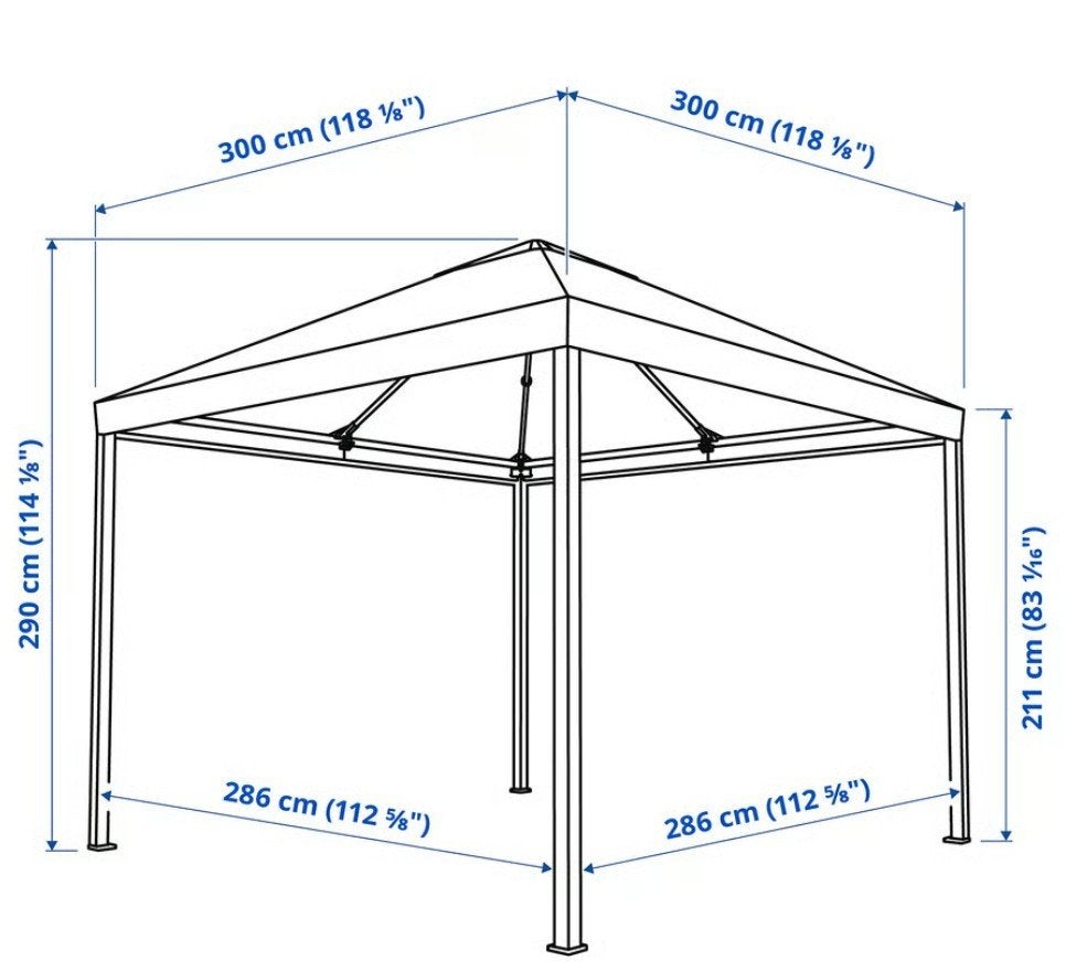 Foto 2 van Ikea HIMMELSÖ Partytent, grijsbeige, 300x300 cm NIEUW