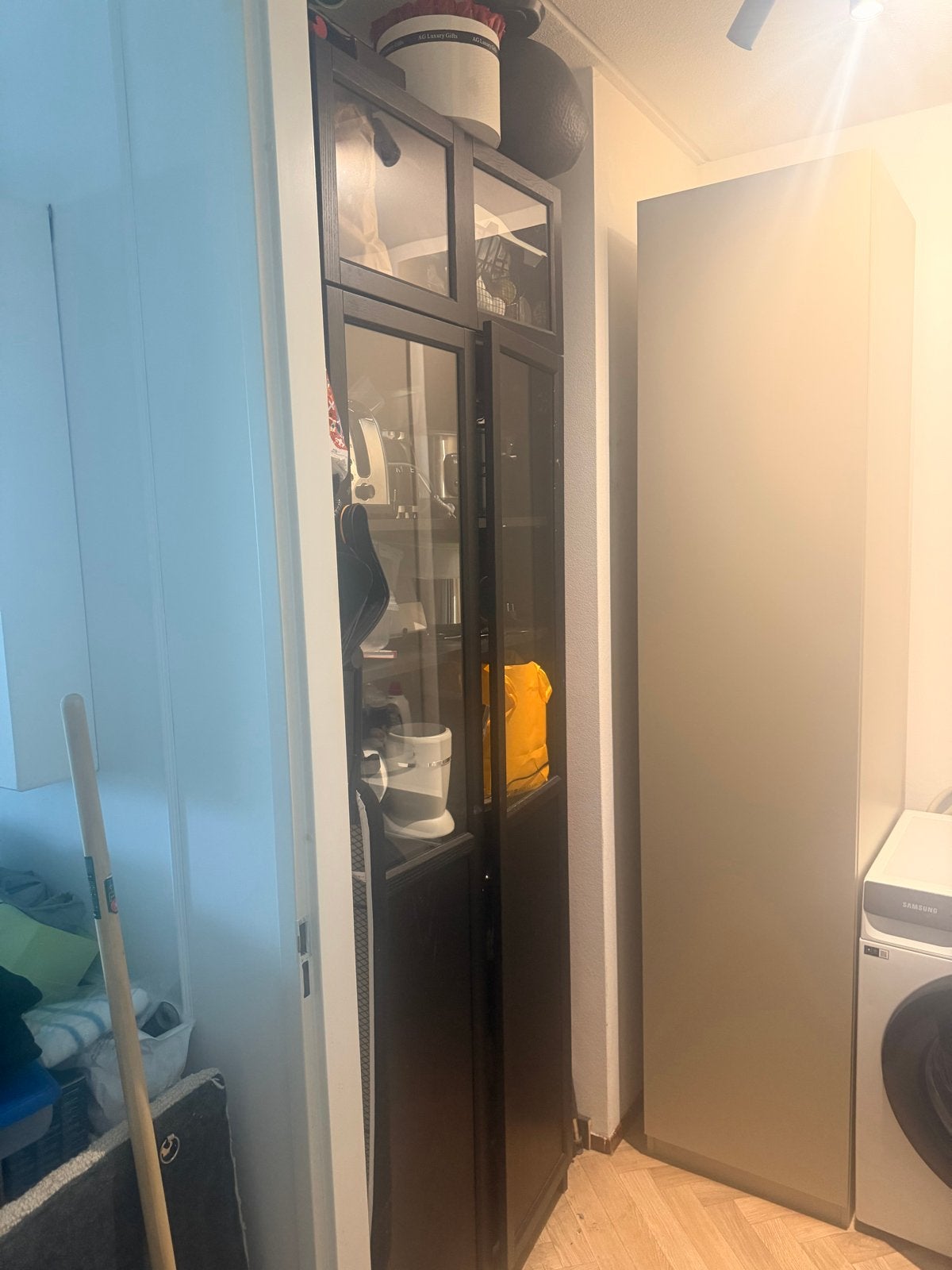 IKEA BILLY/OXBERG vitrinekast met opzetstuk Zogoed als nieuw, Ophalen, 50 tot 100 cm, 150 tot 200 cm, 25 tot 50 cm