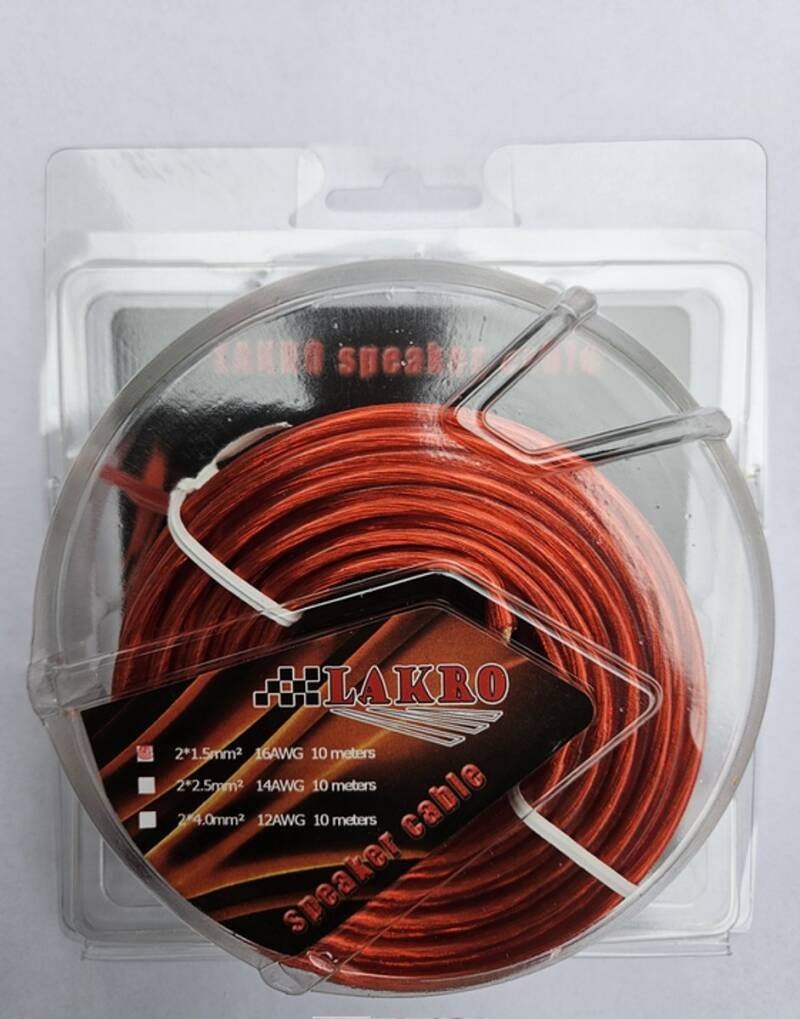Luidsprekerkabel - Lakro - 2  1,5 mm² - 10 meter - CCA, Niet ingevuld, Niet ingevuld, Niet ingevuld