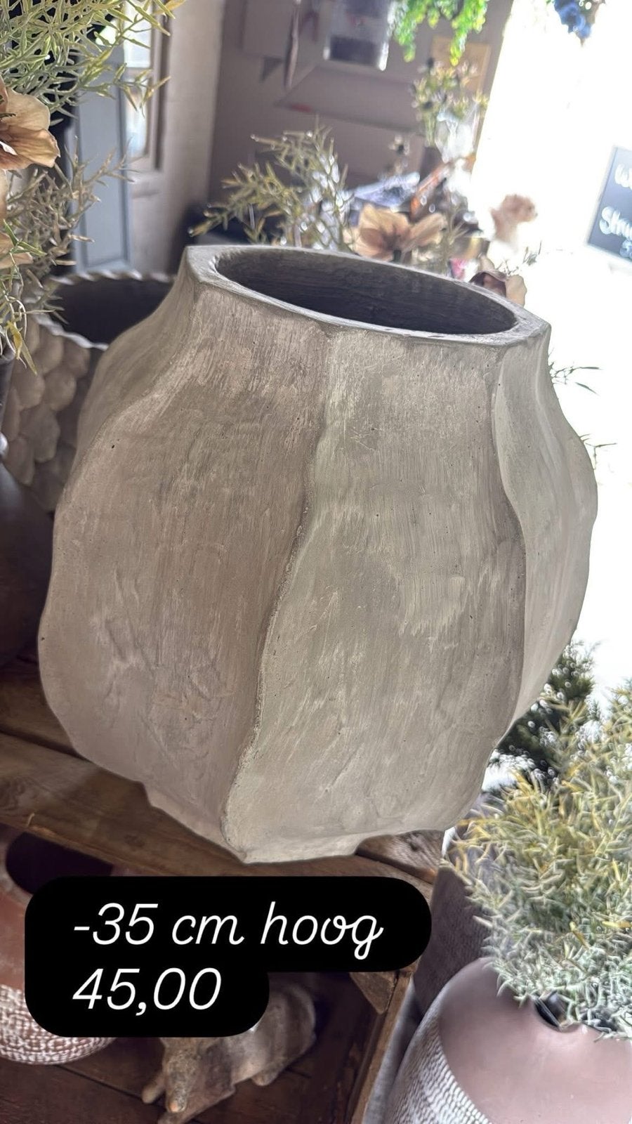Bloempot., Ophalen, Met patroon/structuur, 35 cm, Nieuw
