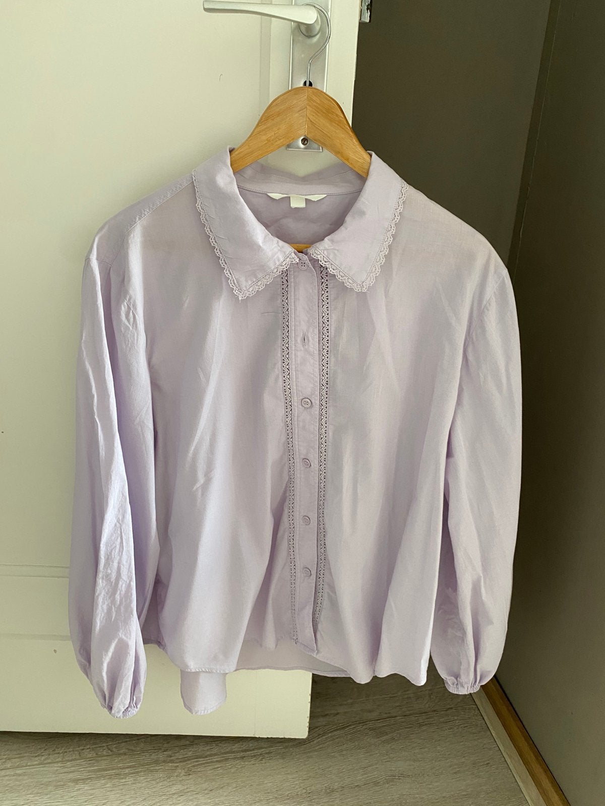Lila blouse maat M, Ophalen of Verzenden, Zo goed als nieuw, Maat 36 (S), Wit